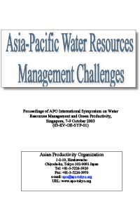 Asia - Pacific Water Resources Management Challenges 2003